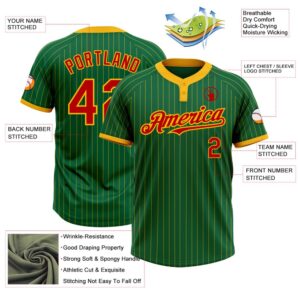 Kelly Green Gold Pinstripe Red Two Button Unisex Softball Jersey Custom Team Softball Jersey 3 hg8e4h.jpg