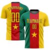 Kelly Green Gold Black Sublimation Long Sleeve Fade Fashion Soccer Uniform Jersey, Custom Team Soccer Jersey Shirt