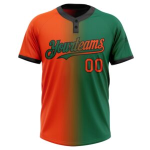 Kelly Green Orange Black Gradient Fashion Two Button Unisex Softball Jersey Custom Team Softball Jersey 2 ttl7bb.jpg