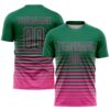 Kelly Green Pink White Sublimation Soccer Uniform Jersey, Custom Team Soccer Jersey Shirt