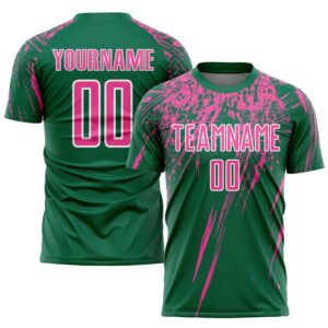 Kelly Green Pink White Sublimation Soccer Uniform&hellip;
