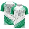 Kelly Green White Geometric Shapes Sublimation Soccer Uniform Jersey, Custom Team Soccer Jersey Shirt