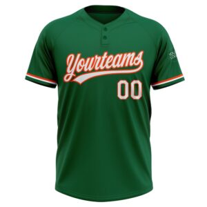 Kelly Green White Orange Two Button Unisex Softball Jersey Custom Team Softball Jersey 2 xyq01y.jpg