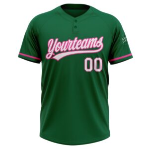 Kelly Green White Pink Two Button Unisex Softball Jersey Custom Team Softball Jersey 2 kfjpqz.jpg