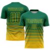Kelly Green Yellow Geometric Shapes Sublimation Soccer Uniform Jersey, Custom Team Soccer Jersey Shirt Kelly Green Yellow Geometric Shapes Sublimation Soccer Uniform Jersey, Custom Team Soccer Jersey Shirt