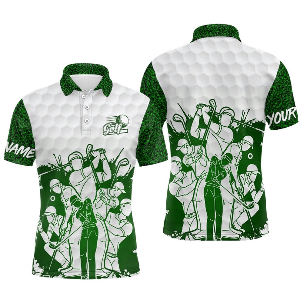 King Of The Green Men’s Golf Polo Shirt, White And Green Golf Shirts For Men, Cool Gifts For Golfers, Golf Polo Shirt, Golf Shirts