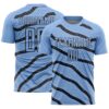 Light Blue Black Geometric Shapes Sublimation Soccer Uniform Jersey, Custom Team Soccer Jersey Shirt