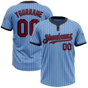 Light Blue Black Pinstripe Crimson Two Button&hellip;