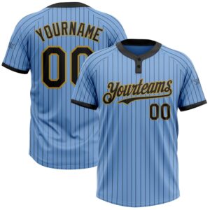 Light Blue Black Pinstripe Old Gold Two&hellip;
