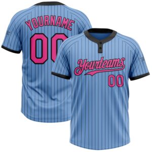 Light Blue Black Pinstripe Pink Two Button&hellip;