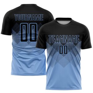 Light Blue Black Sublimation Soccer Uniform Jersey,&hellip;