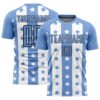 Light Blue Black White Lines Sublimation Soccer Uniform Jersey, Custom Team Soccer Jersey Shirt