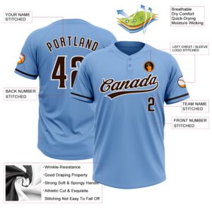 Light Blue Brown White Two Button Unisex Softball Jersey Custom Team Softball Jersey 3 ulyev6.jpg