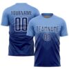 Light Blue Orange Black Sublimation Soccer Uniform Jersey, Custom Team Soccer Jersey Shirt