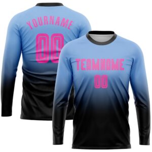 Light Blue Pink Black Sublimation Long Sleeve&hellip;