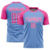 Light Blue Pink White Sublimation Soccer Uniform Jersey, Custom Team Soccer Jersey Shirt Light Blue Pink White Sublimation Soccer Uniform Jersey, Custom Team Soccer Jersey Shirt