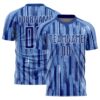 Light Blue Royal White Lines Sublimation Soccer Uniform Jersey, Custom Team Soccer Jersey Shirt