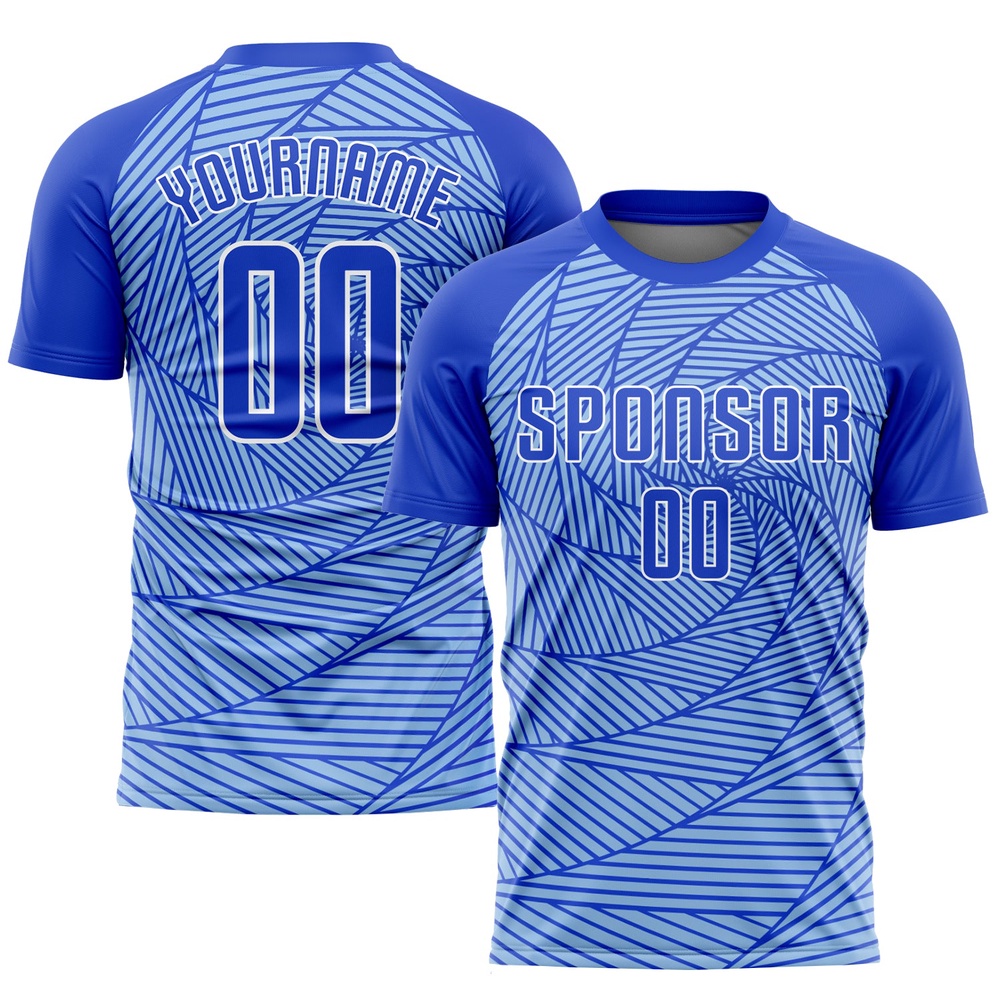 Light Blue Royal White Sublimation Soccer Uniform Jersey, Custom Team Soccer Jersey Shirt