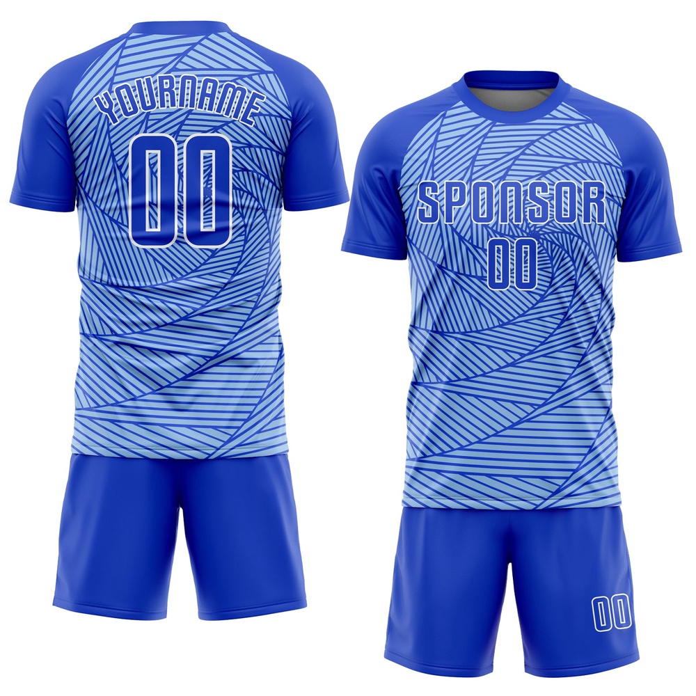Light Blue Royal White Sublimation Soccer Uniform Jersey, Custom Team Soccer Jersey Shirt
