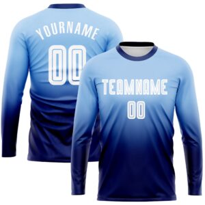 Light Blue White Navy Sublimation Long Sleeve&hellip;