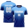 Light Blue White Royal Sublimation Long Sleeve Fade Fashion Soccer Uniform Jersey, Custom Team Soccer Jersey Shirt Light Blue White Royal Sublimation Long Sleeve Fade Fashion Soccer Uniform Jersey, Custom Team Soccer Jersey Shirt