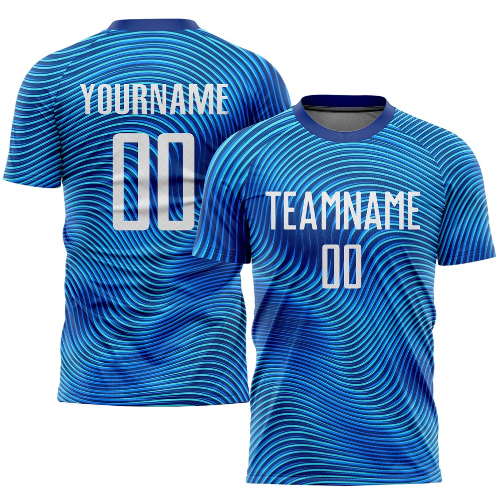 Light Blue White Royal Sublimation Soccer Uniform Jersey, Custom Team Soccer Jersey Shirt