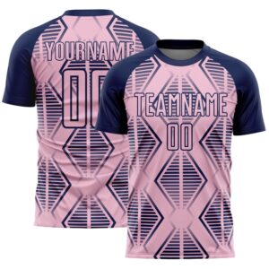 Light Pink Navy Geometric Shapes Sublimation Soccer&hellip;