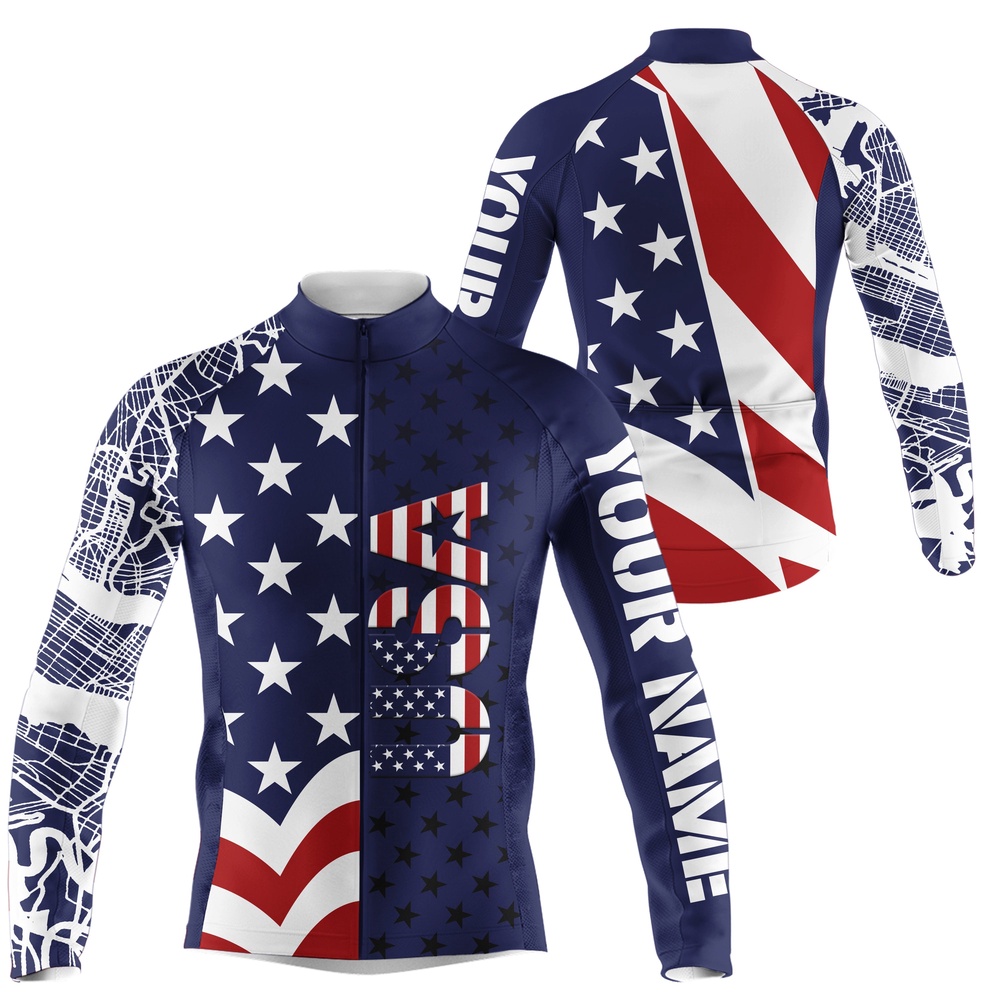 Men  And  Women American Cycling Jersey With 3 Pockets  And  Full Zip Usa Bike Shirt Gear, Custom Mono Cycling Jersey