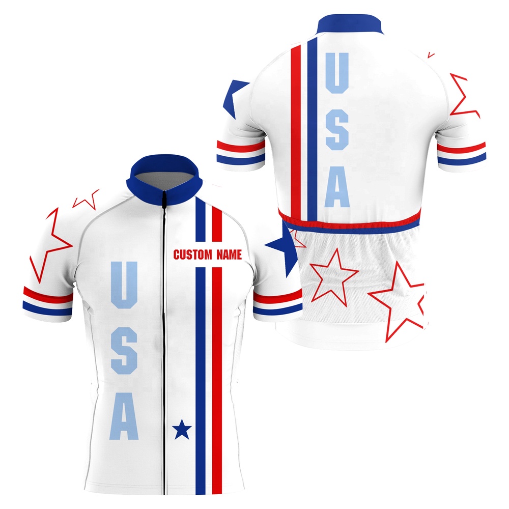 Men  And  Women American Cycling Jersey With Pockets Usa Cycle Gear Mountain Bike Shirt, Custom Mono Cycling Jersey