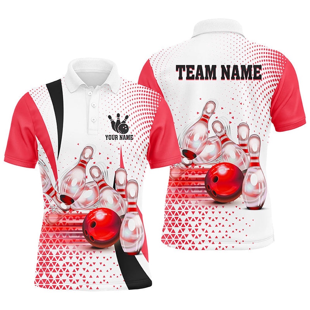 Men Bowling Polo Shirt Custom Bowling Ball Pins Bowling Team Shirts, Gifts For Bowlers Red, Personalized Bowling Team Shirt Men Bowling Polo Shirt Custom Bowling Ball Pins Bowling Team Shirts, Gifts For Bowlers Red, Personalized Bowling Team Shirt