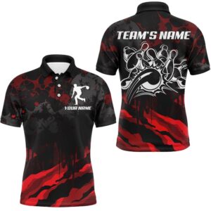 Men Bowling Polo Shirt Custom Camo Bowling&hellip;