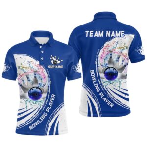 Men Bowling Polo Shirt Custom Water Bowling&hellip;