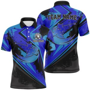 Men Golf Polo Shirt Custom Blue Camo&hellip;