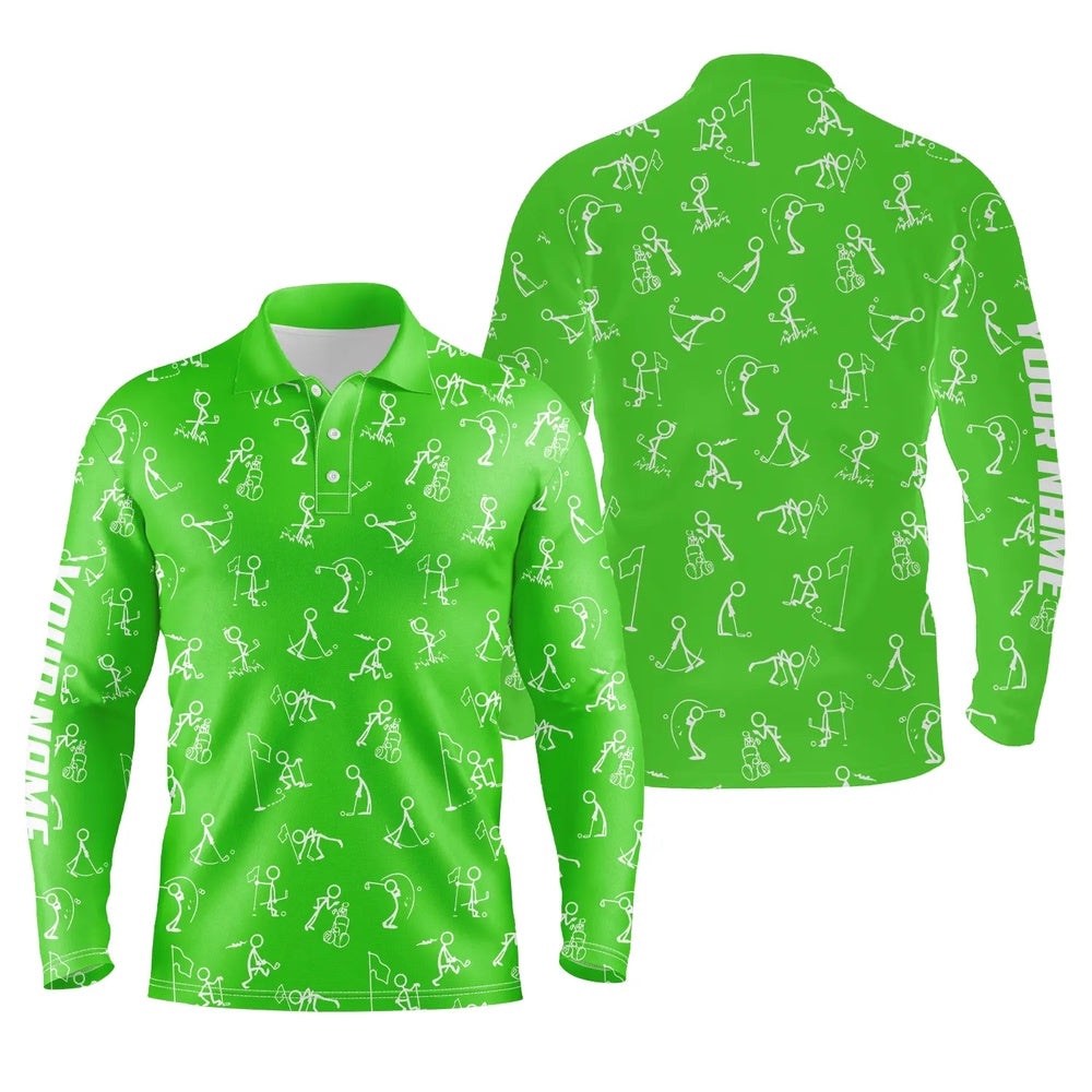 Men Golf Polo Shirts Custom Name Funny Golf Pattern Green Polo Shirt Best Men’s Golf Wear, Golf Polo Shirt, Golf Shirts