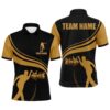 Men Polo Bowling Shirt Black & White Argyle Bowlers Custom Team Short Sleeves Polo Shirt, Personalized Bowling Team Shirt