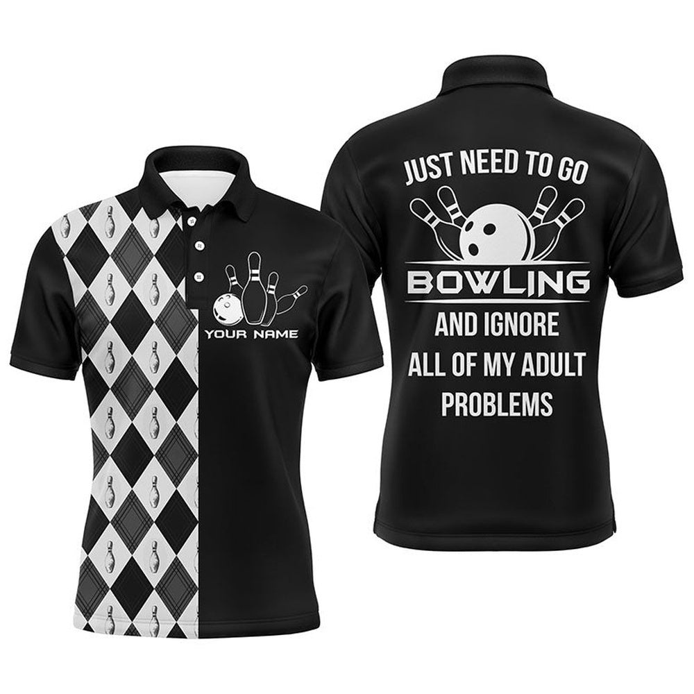 Men Polo Bowling Shirt, Just Need To Go Bowling Men Bowlers Polo Shirt, Personalized Bowling Team Shirt