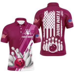 Men’s Bowling Shirt Pink Bowling Unisex With&hellip;