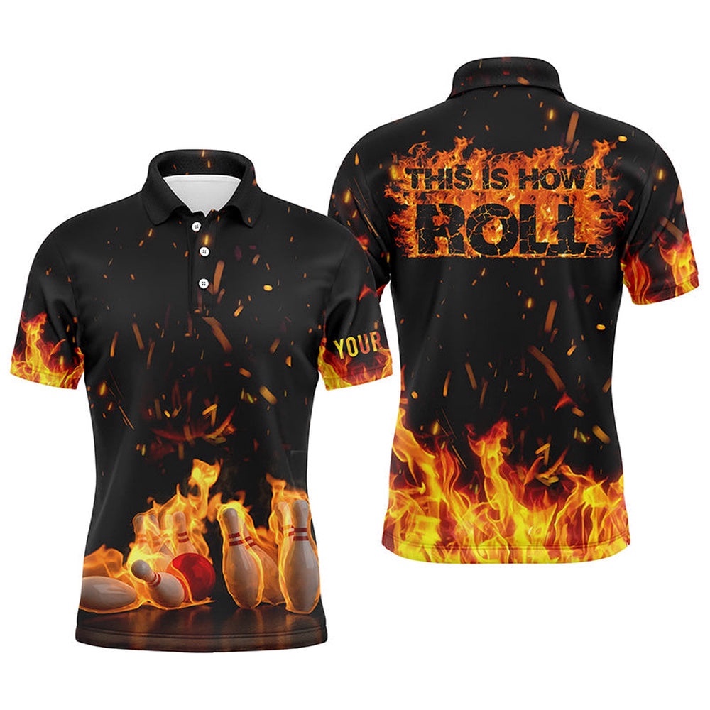 Men’s Bowling Shirt This Is How I Roll Custom Bowling Ball And Pins, Custom Bowling Shirts For Men, Personalized Bowling Team Shirt