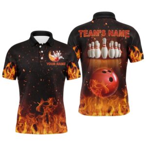 Men’s Bowling Team Shirt Flame Bowling Polo&hellip;