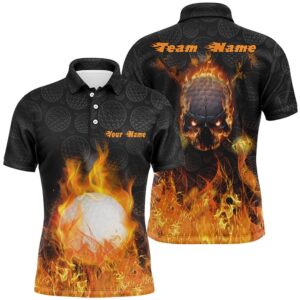 Men’s Fire Flame Golf Polo Shirts Customized&hellip;