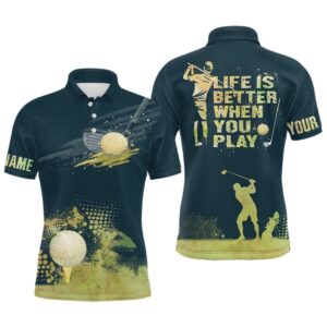 Men’s Golf Artistic Wet Paint Polo Shirt,&hellip;