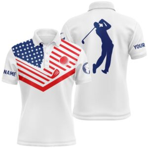 Men’s Golf Polo Shirt American Flag Th&hellip;