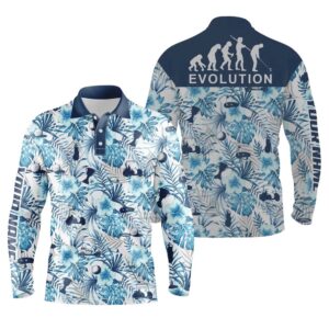 Men s Golf Polo Shirt Blue Tropical Plant Pattern Golf Shirts Custom Name Evolution Golf Gifts For Men Golf Polo Shirt Golf Shirts 2 bmsvxn.jpg