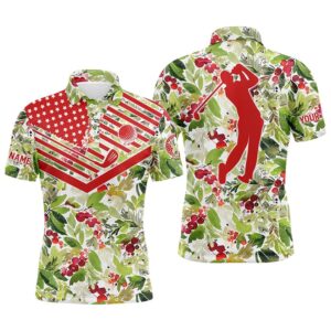 Men’s Golf Polo Shirt Christmas Pattern American&hellip;