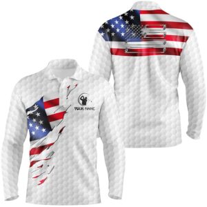 Men’s Golf Polo Shirt Custom American Flag&hellip;
