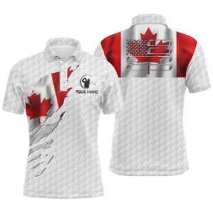 Men’s Golf Polo Shirt Custom Canadian Flag&hellip;