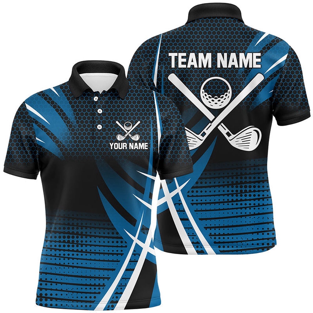 Men’s Golf Polo Shirt Custom Cool Golf Shirts For Team Blue, Golf Polo Shirt, Golf Shirts
