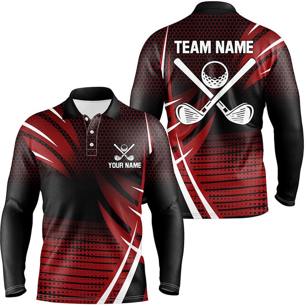 Men’s Golf Polo Shirt Custom Cool Golf Shirts For Team Red, Golf Polo Shirt, Golf Shirts