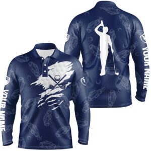 Men s Golf Polo Shirt Custom Name Golf Clubs Pattern Shirt Navy Blue Golf Polo Shirt Golf Shirts 2 df0wmn.jpg