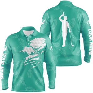 Men s Golf Polo Shirt Custom Name Golf Clubs Pattern Shirt Turquoise Golf Polo Shirt Golf Shirts 2 r2dfeq.jpg